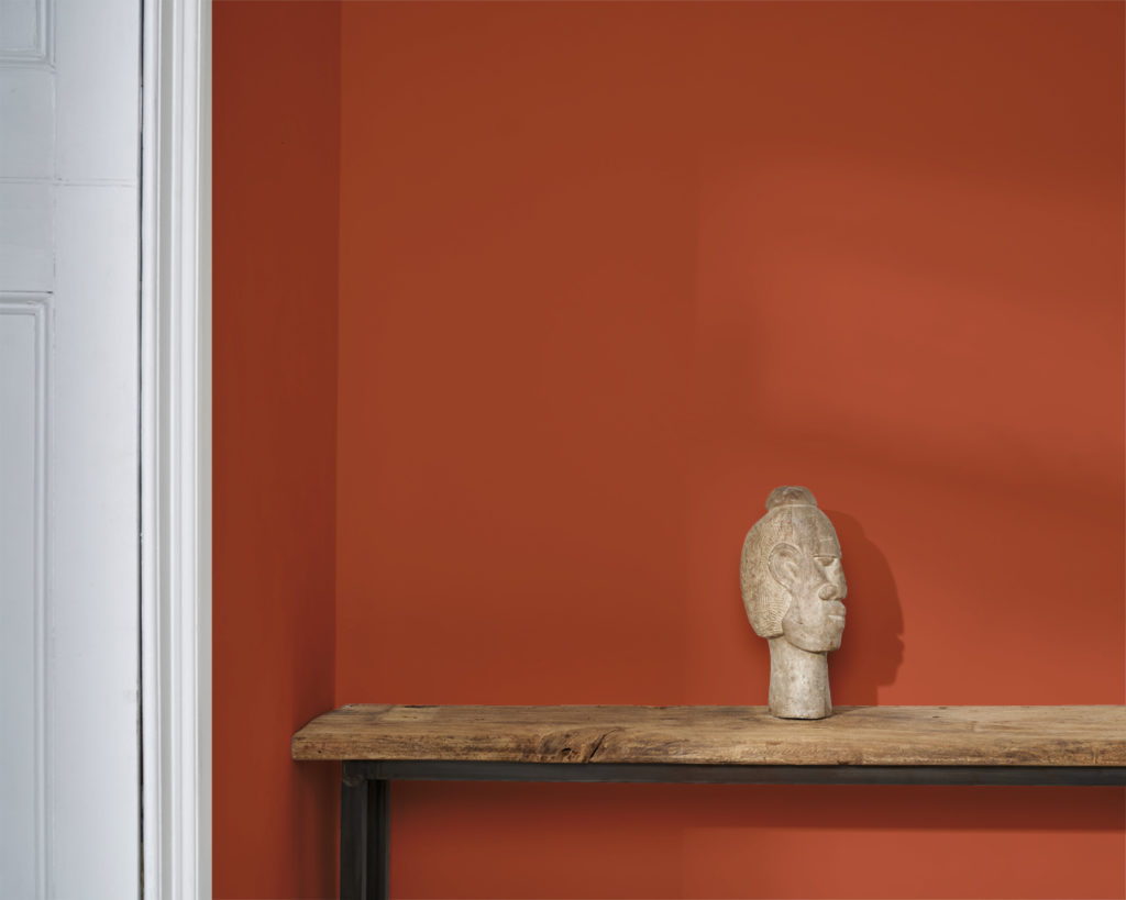 Riad Terracotta wall paint by Annie Sloan painted on a wall