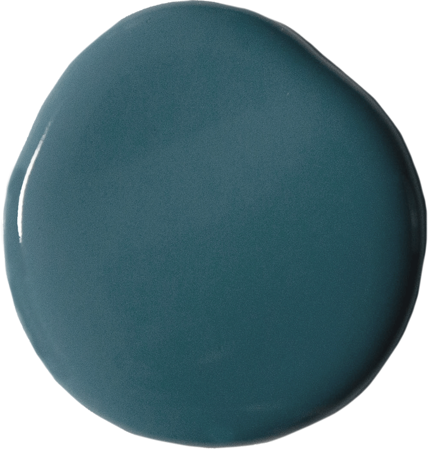 Annie Sloan's Aubusson Blue wall paint blob swatch