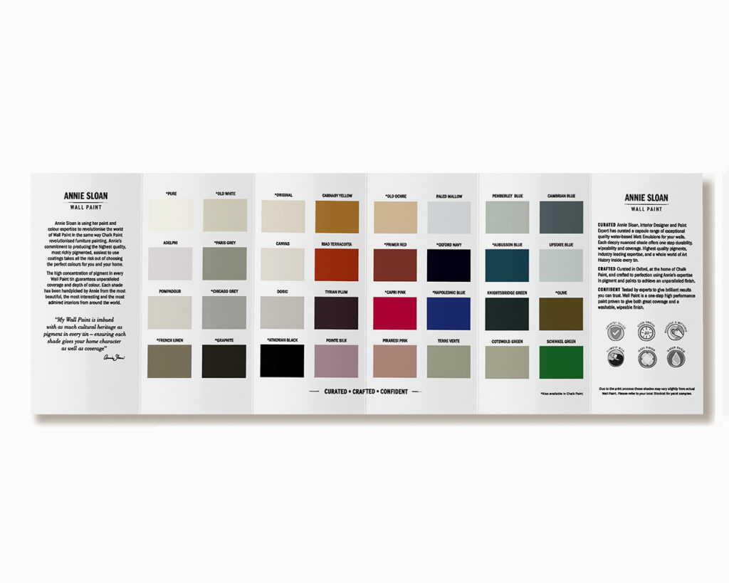Full inside of Annie Sloan wall paint colour card