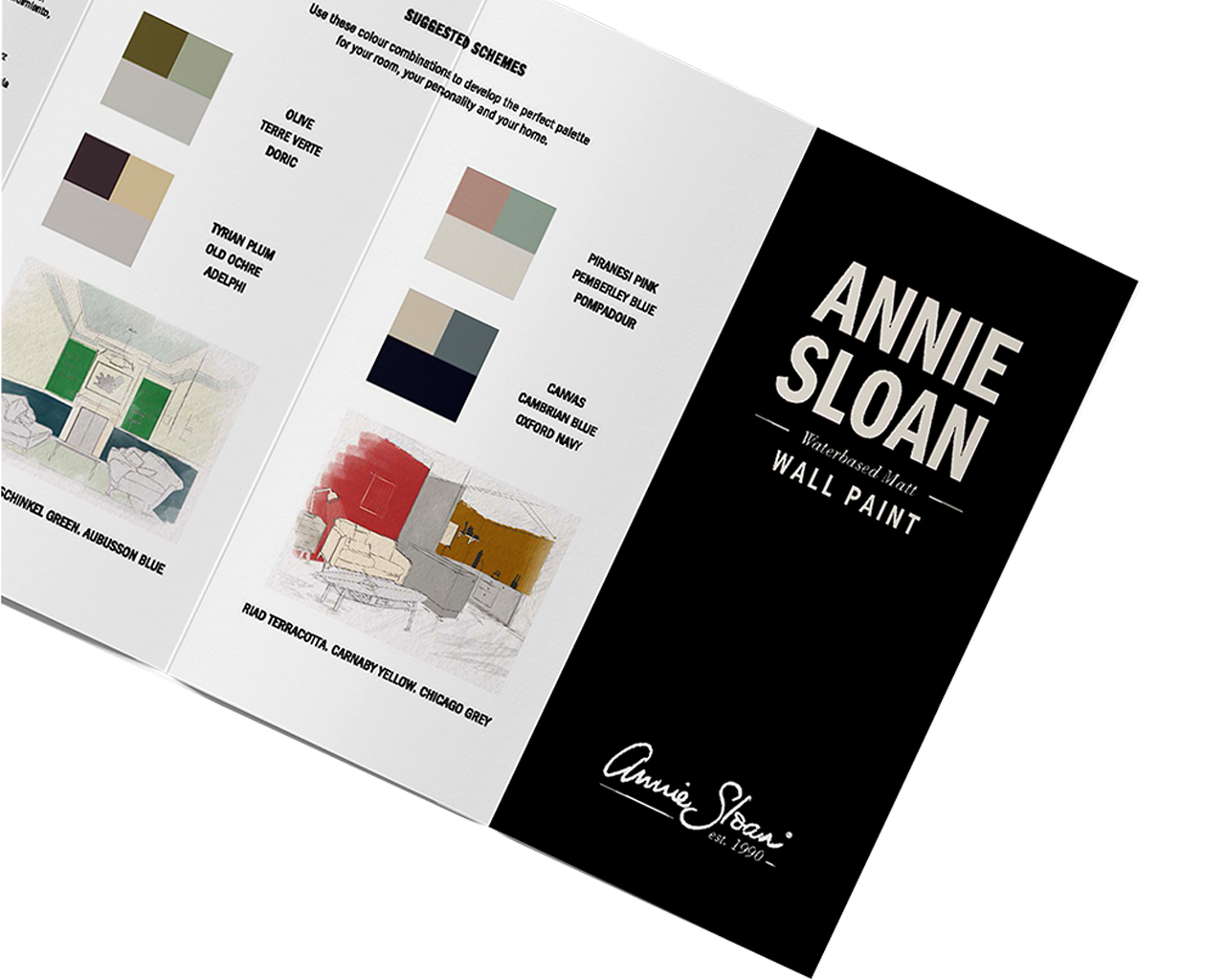 Close up shot of Annie Sloan wall paint colour card