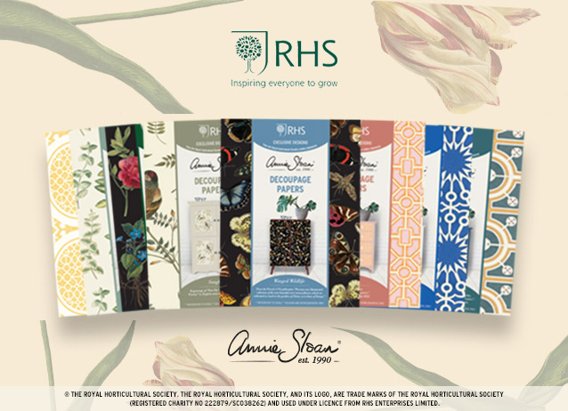 Annie Sloan's collection with RHS, shot of 8 papers