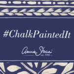 #ChalkPaintedIt graphic in Annie Sloan Oxford Navy Blue pattern