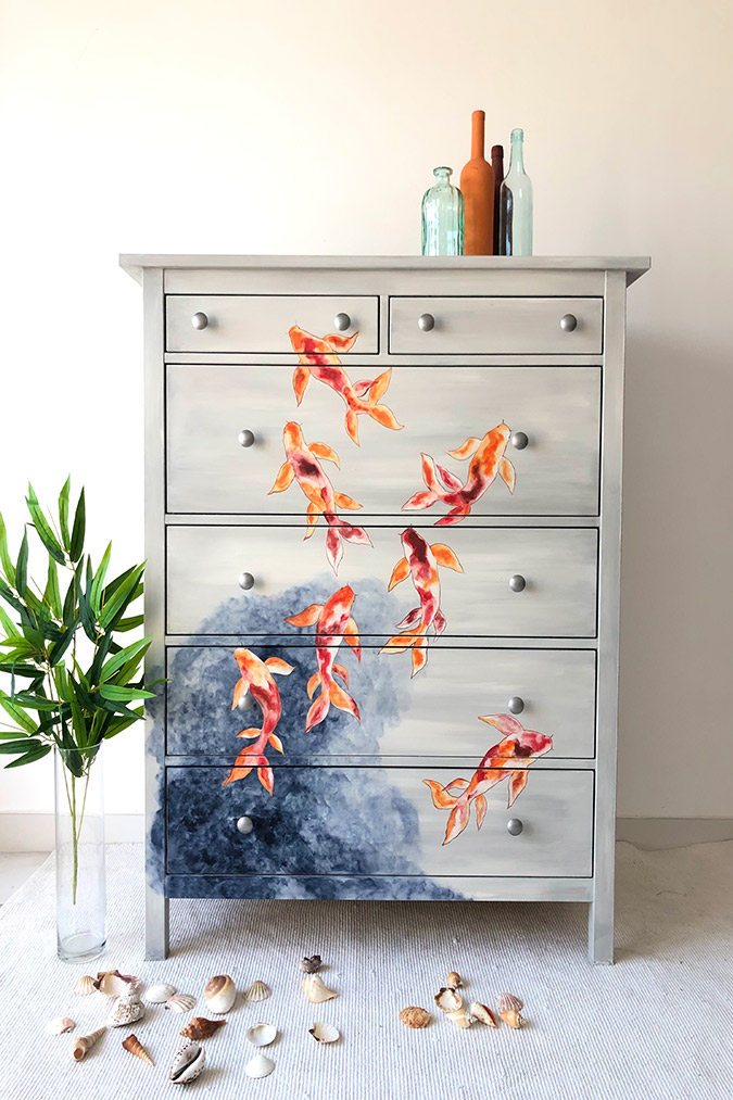 Small Chest of Drawers Painted in Pink Annie Sloan Chalk Paint