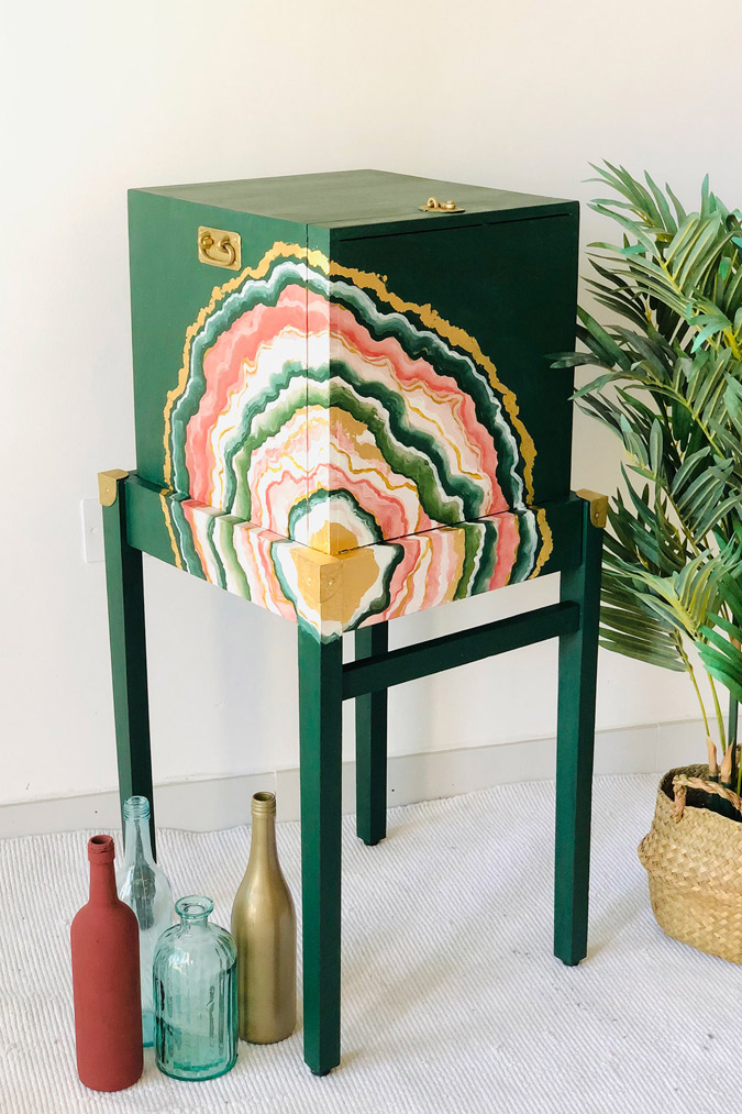 Annie Sloan Painter in Residence Sabah Agate Precious Gem Effect Chalk Paint Side Table