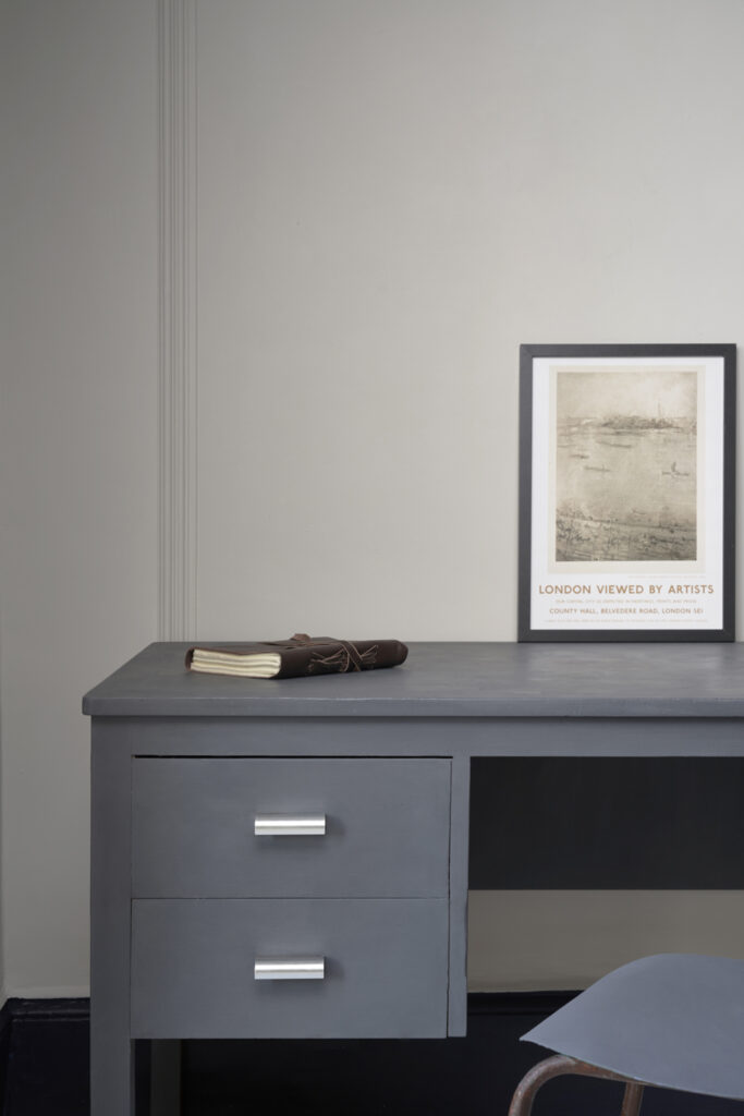 Desk Painted in Annie Sloan Chalk Paint in Whistler Grey