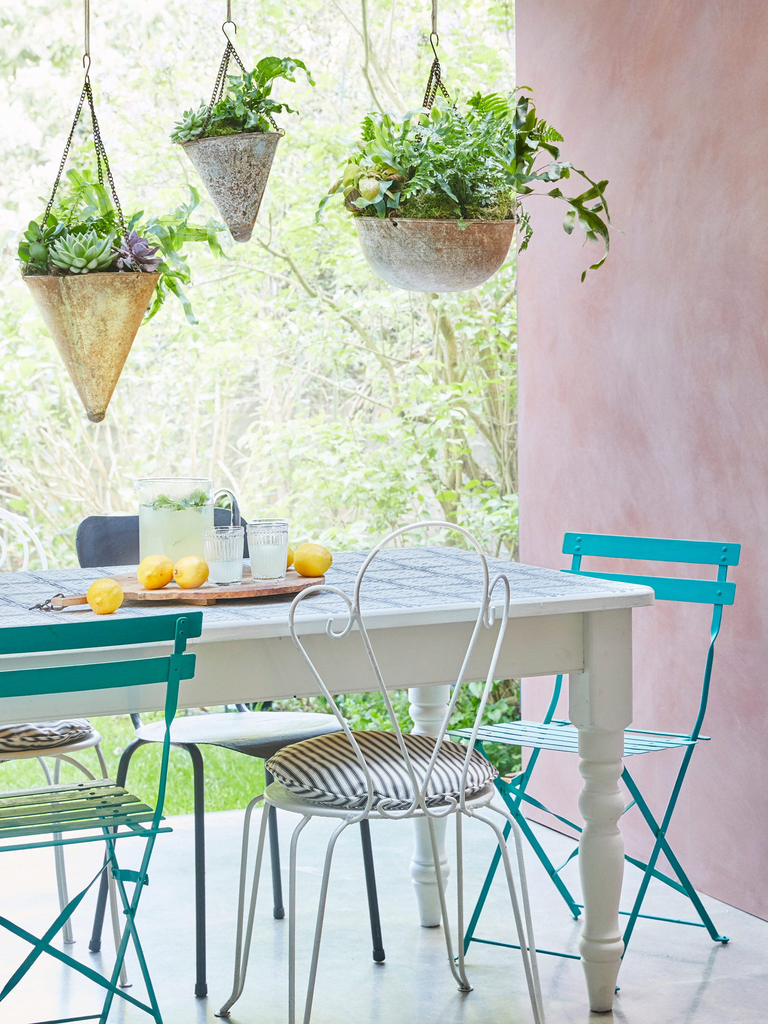 Chalk Painted garden wall by Annie Sloan