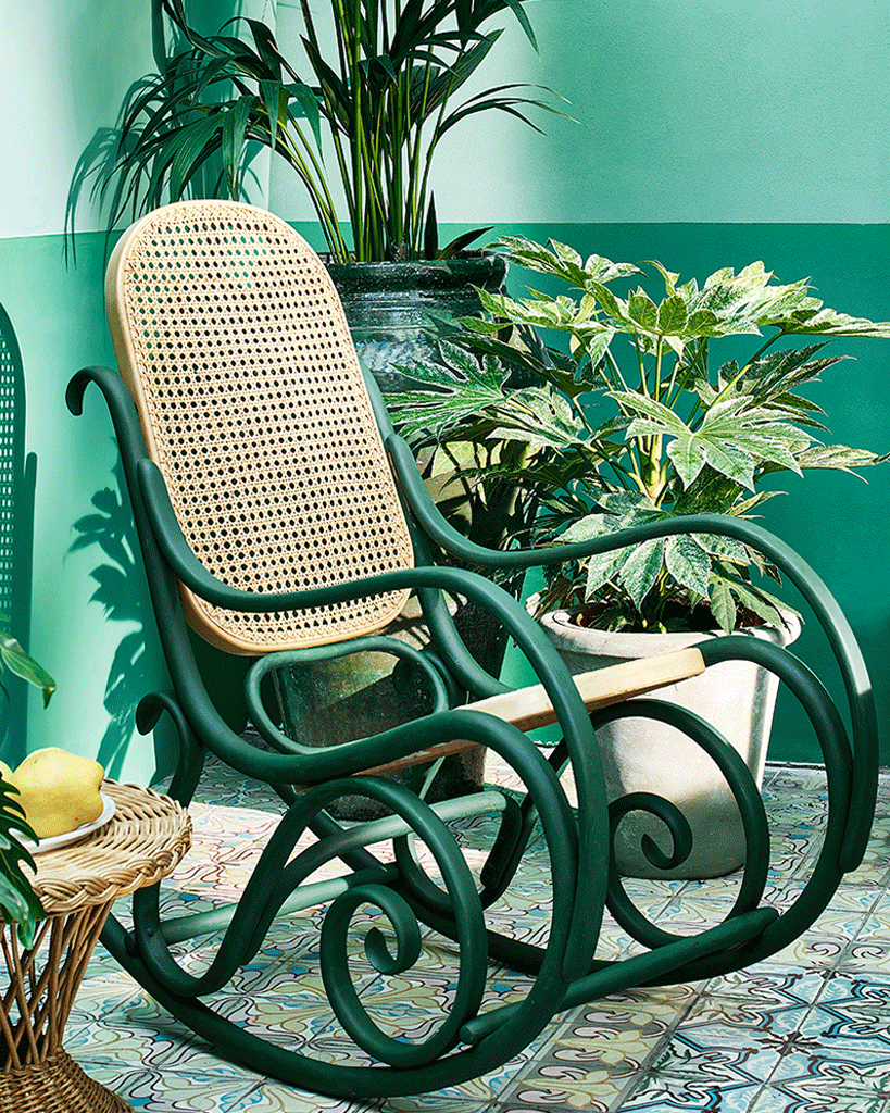 Rattan chair painted with Annie Sloan Chalk Paint
