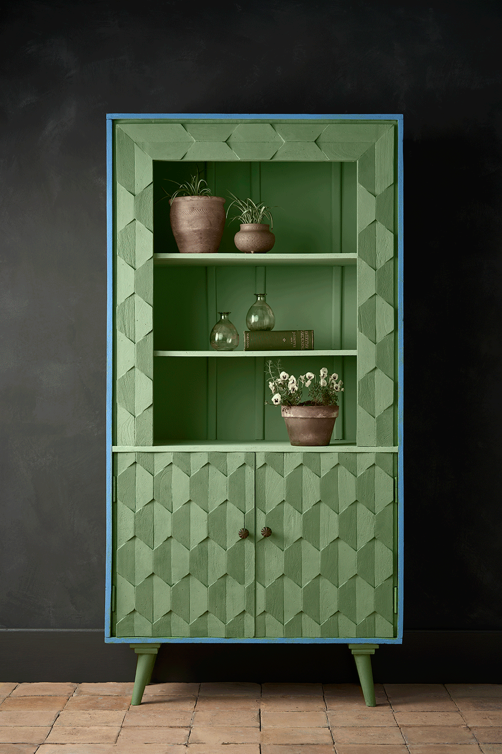 Capability Green Chalk Paint used on an Indian Cabinet