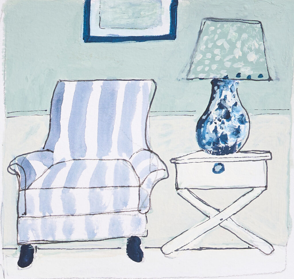 Annie Sloan sketch of an armchair