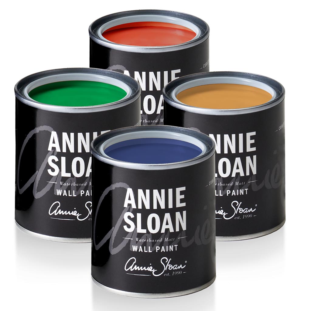 Annie Sloan Wall Paint tester pots in bold colours