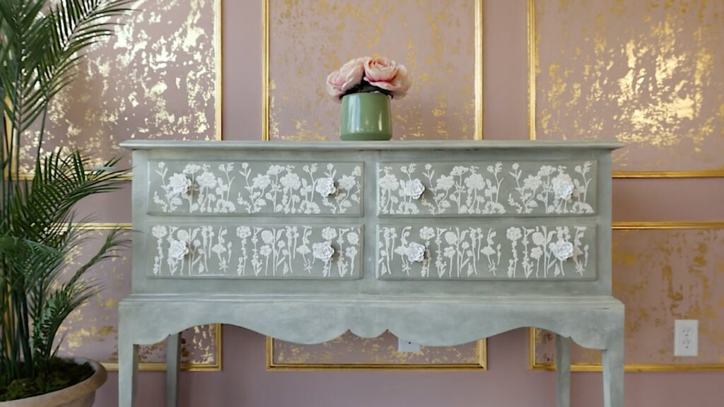 Raised stencil art on furniture