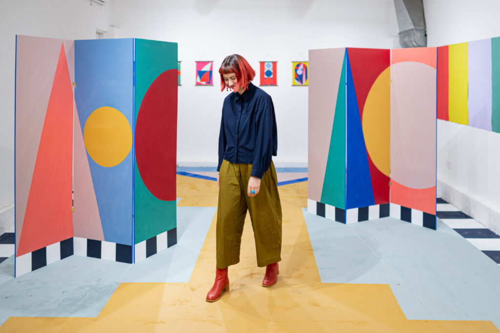 Artist Molly Hawkins transformed a blank gallery into an explosion of bold shapes, playful murals and creative joy using Chalk Paint™