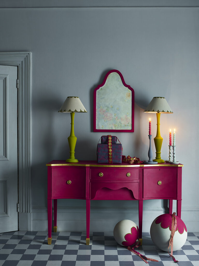Annie Sloan Christmas Living Room Chalk Paint In Capri PinkLouis BlueGreek BlueFirle And Paloma