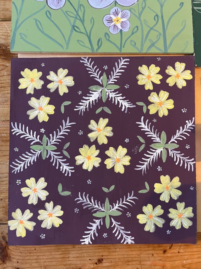 Sample board from Lily Faith Chalk Paint workshop at Source for the Goose, Devon